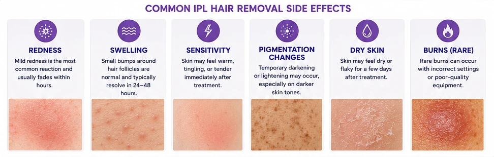 Common IPL Hair Removal Side Effects Common IPL Hair Removal Side Effects